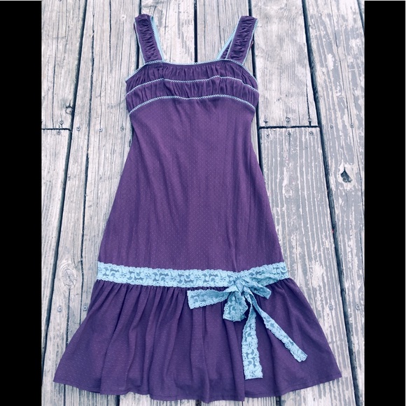 🎀Betsey Johnson New York purple Blue lace dress - Picture 2 of 5
